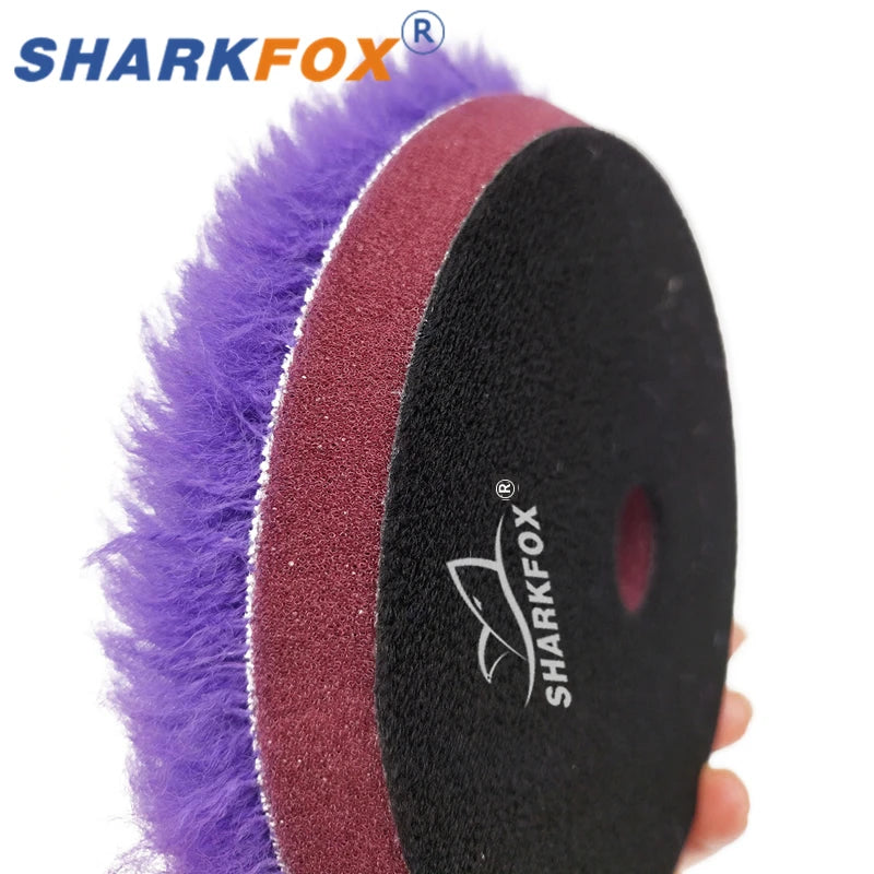 Sharkfox Car Polishing Pad Wool Buffing Pads Waxing Polishing Disc Cleaning Scratch Removal Tool 5/6 Inch Self-Adhesive