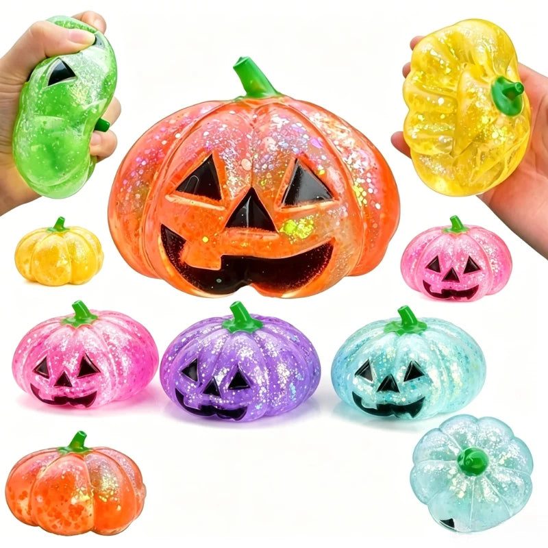 Halloween Pumpkin Maltose Stress Ball Squishy Toy Soft Stress Ball Slow Rebound Fidget Toy Stress Relief Funny Gift for Adults