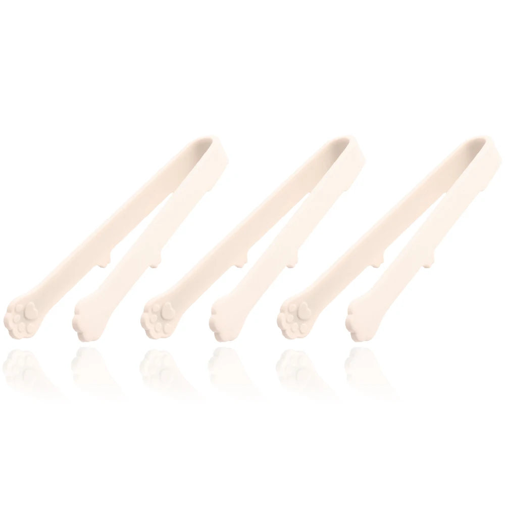 3Pcs Silicone Ice Tongs Bread Cake Clamps Salad Coffee Sugar Cubes Clips for Restaurant Bar Party Serving Tongs Kitchen Tools
