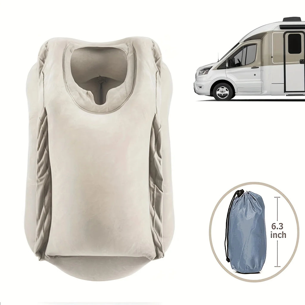 New Pattern Inflatable Travel Pillow Portable Chin Support Neck Pillow for Airplane Car Bus Train Office Nap Rest Support Pillow