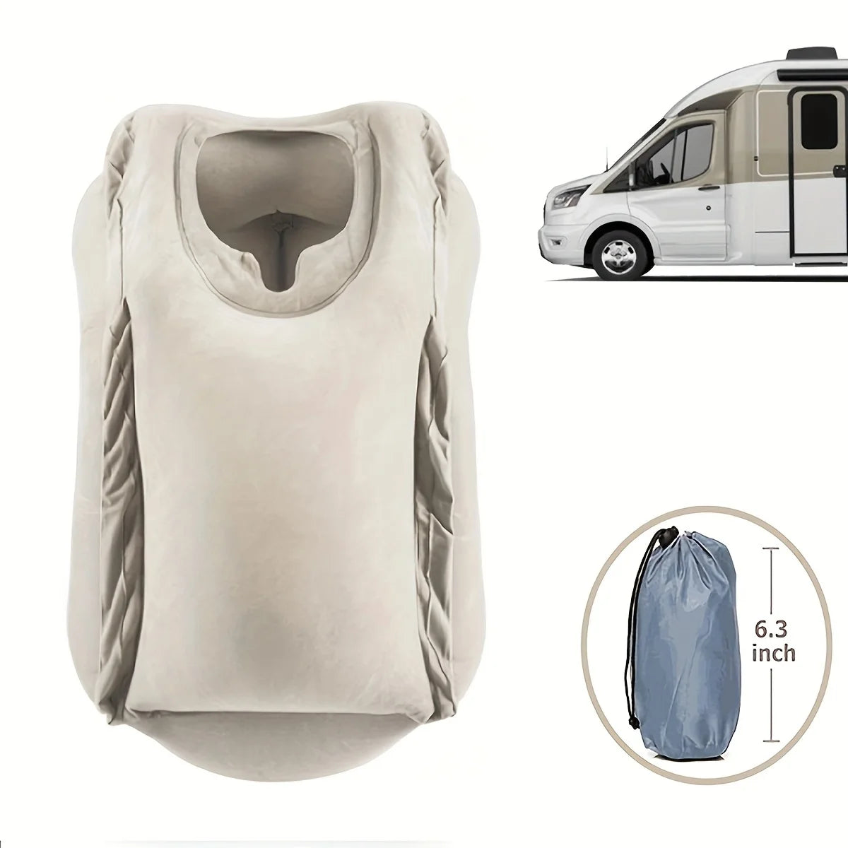 New Pattern Inflatable Travel Pillow Portable Chin Support Neck Pillow for Airplane Car Bus Train Office Nap Rest Support Pillow