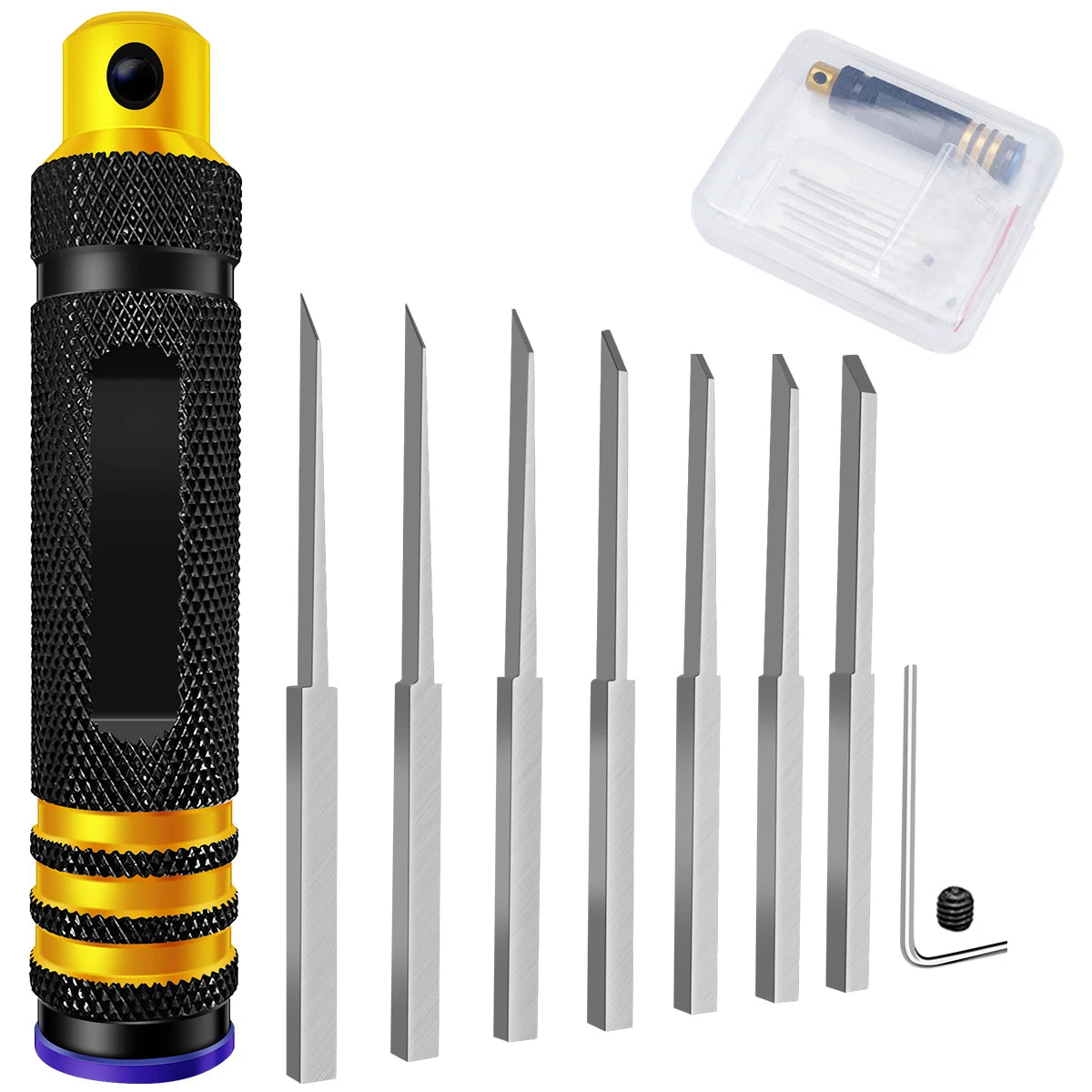 Model Chisel With Blades Gundam Resin Carved Scribe Line Hobby Cutting Tool Chisel 7 Blades Tools For RC Car / Drone Repairing