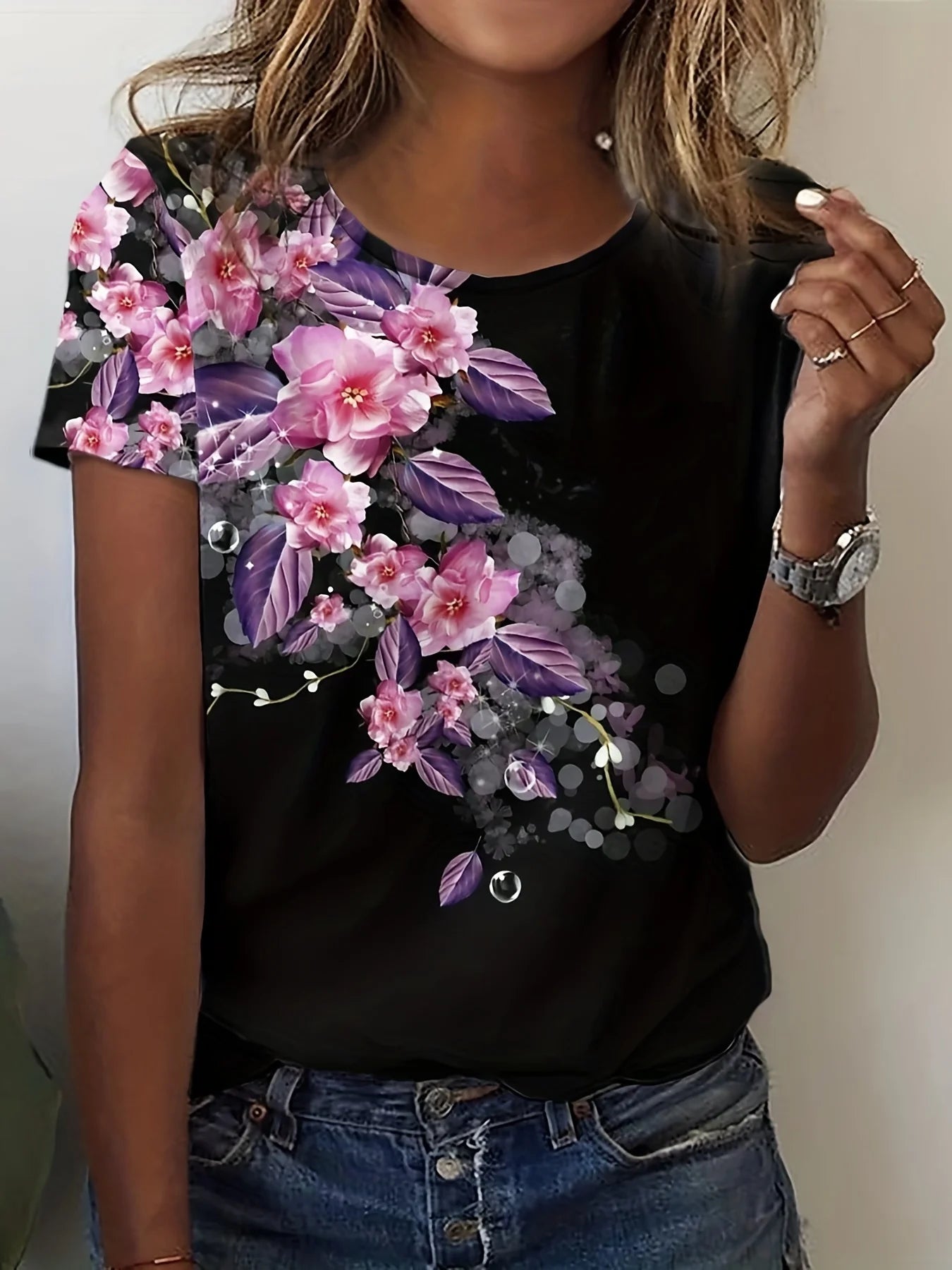 Plus Size Elegant Casual Woman T-Shirt Fashion Loose T-Shirt Woman Temperament Long sleeve T-Shirt Holiday Weekend