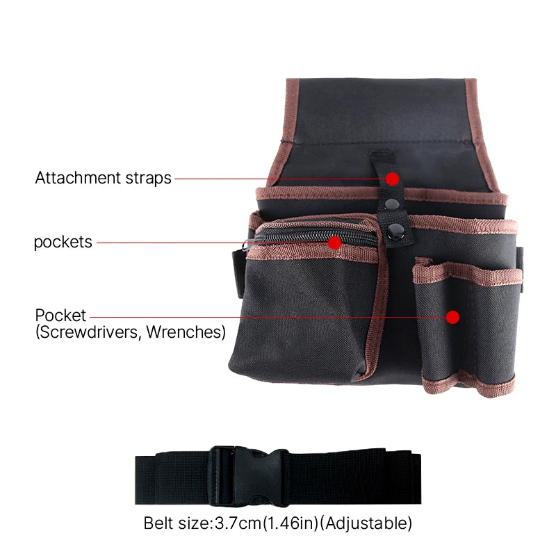 HUHAO Electrician Tools Belt Storage Waist Bag Screwdriver Holster Working Holder Drill Organizer Pouch Versatility Tool kit