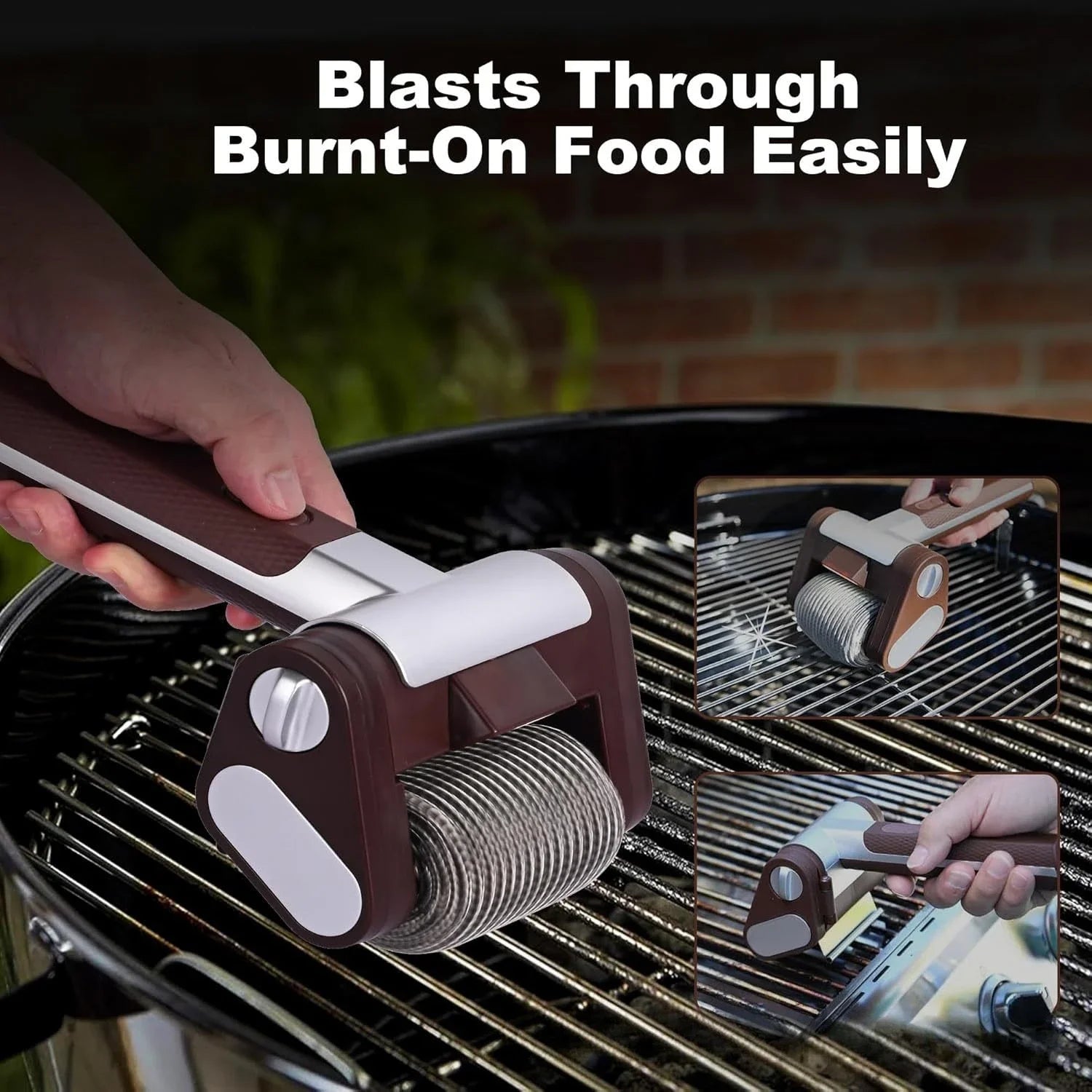 Electric Grill Brush Electric Grill Cleaner Brush Barbecue Cleaner Tool Rechargeable Cordless BBQ Grill Cleaner with LED Light