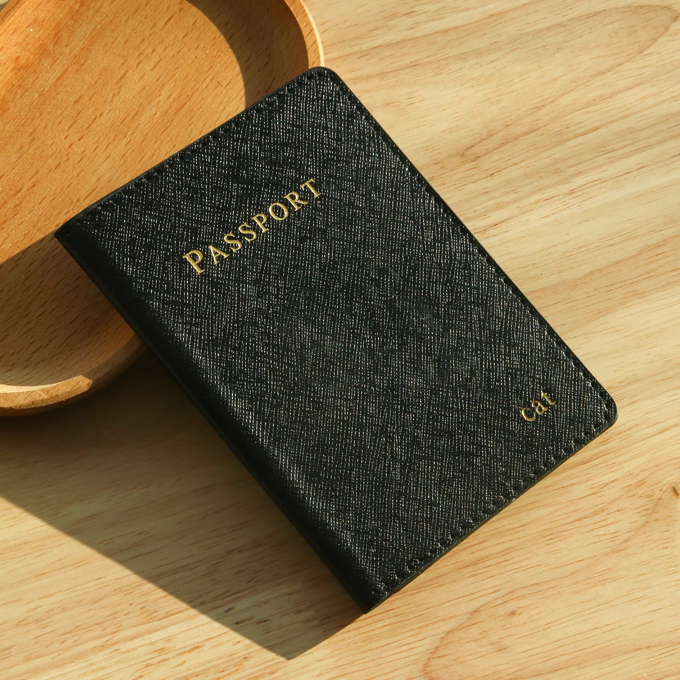 Personalized Passport Holder Customized Hot Stamping Name Passport Customize Letters Cover Passport Holder Travel Wallet