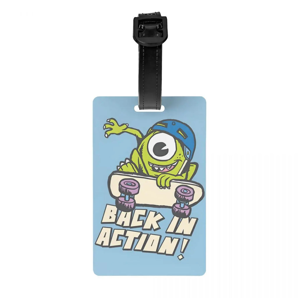 Custom M-Monsters Anime University Luggage Tag Travel Bag Suitcase Privacy Cover ID Label