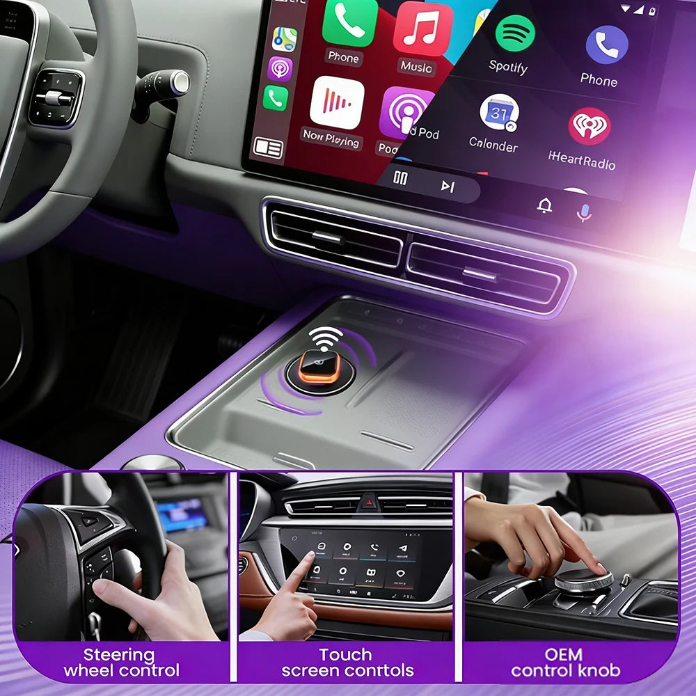 2026 New Mini Slim [USB C], 2-in-1 Wireless CarPlay Adapter & Android Auto Adapter, Plug & Play, 5s Auto-Connect Wireless Carpla