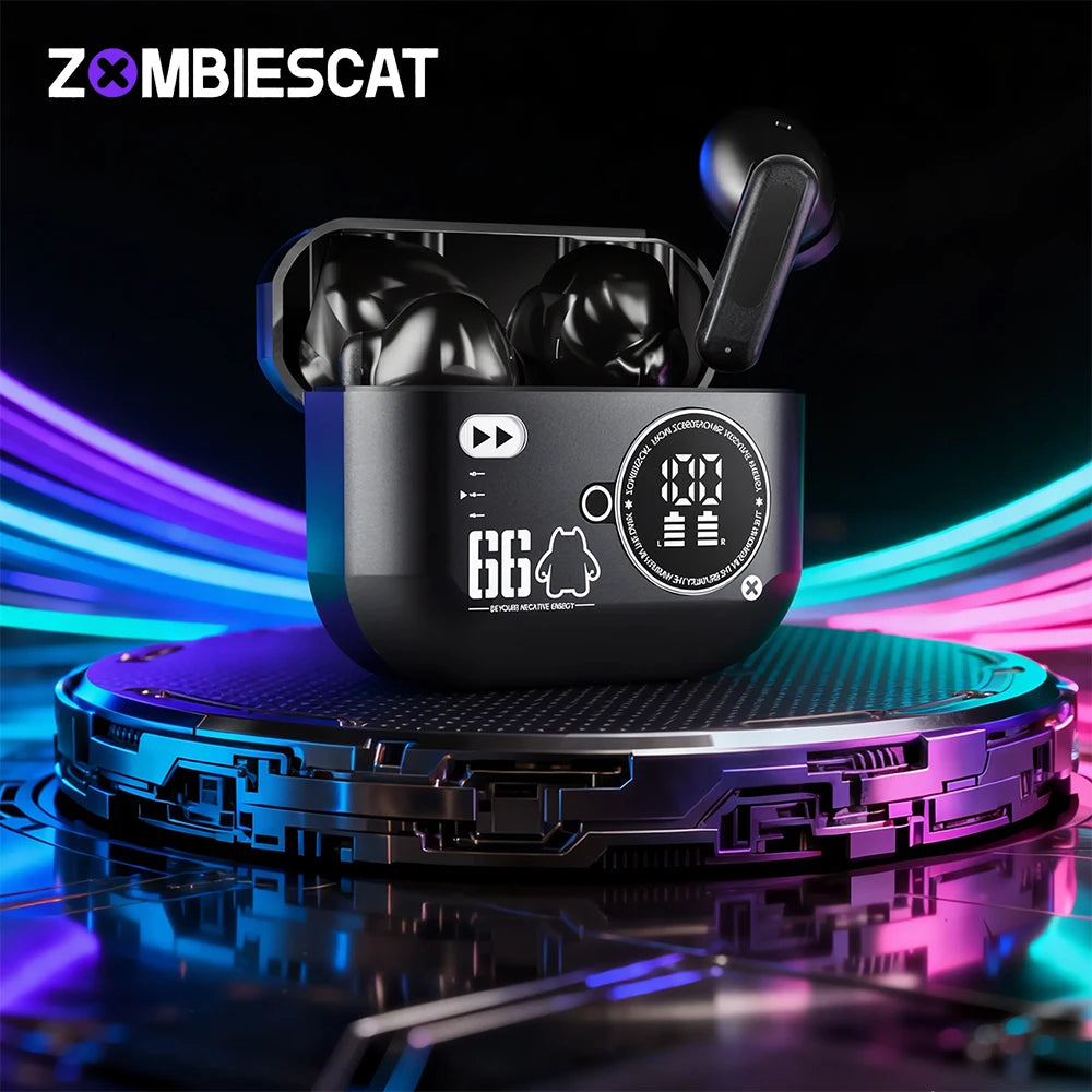 Zombies Cat B20 Alloy ANC Bluetooth 6.0 Earbuds -45dB Active Noise Cancellation Headphones Powerful Bass TWS Wireless Earphone