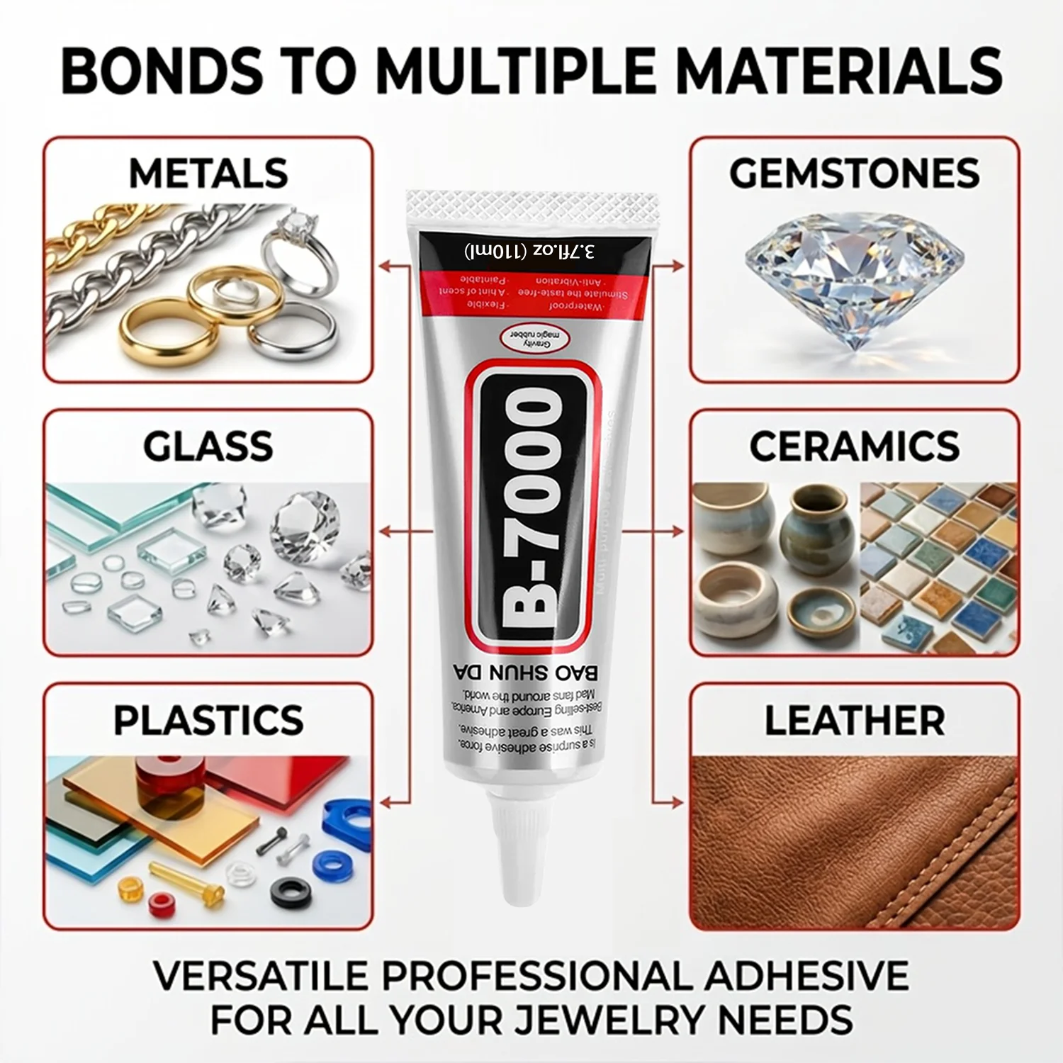 B7000 Glue,Clear B-7000 Super Jewelry Glue Transparent Industrial Adhesive for Fabric Phone Repair Jewelery Making Crystal Gem .