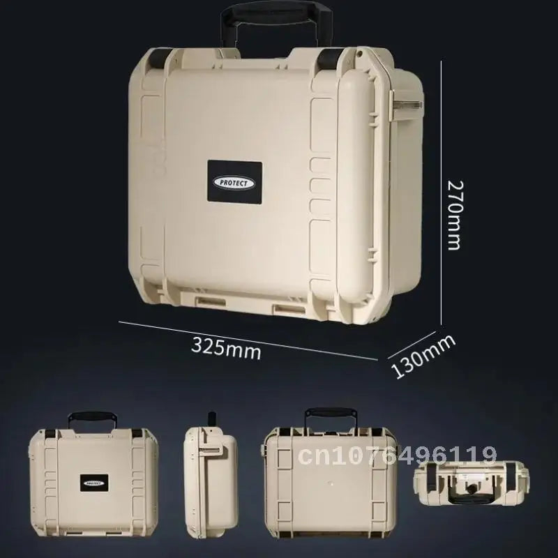 Portable Equipment Toolbox Waterproof Tool Box Hard Case Bag Tool Organizer Case Storage Box Safety Instrument Case PP Suitcase