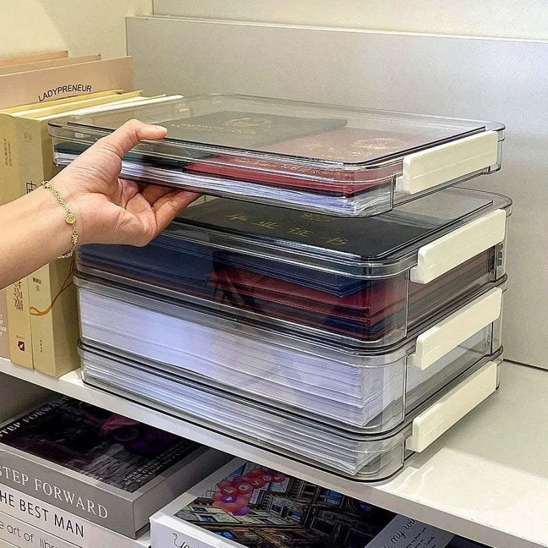1pc/Test paper file sorting box Account book storage box A4 paper certificate storage box.