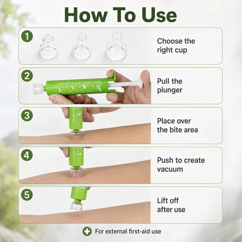 TINSOL Portable Outdoor First Aid Insect Bite Venom Suction Kit – Suitable for mosquito bee and wasp stings, camping, and hiking