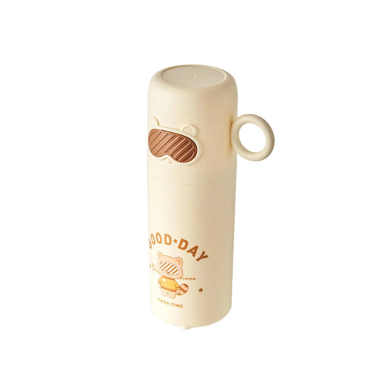 Creative Little Raccoon Wash Cup Home Travel Toothbrush Box Portable Cute Glasses Bear Toothbrush Box