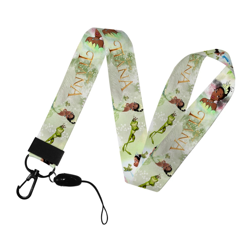 Disney The Frog and Princess Tiana Card Holders Lanyards Girls Door Card Case Hanging Rope Badge Holder Neck Strap Card Holder