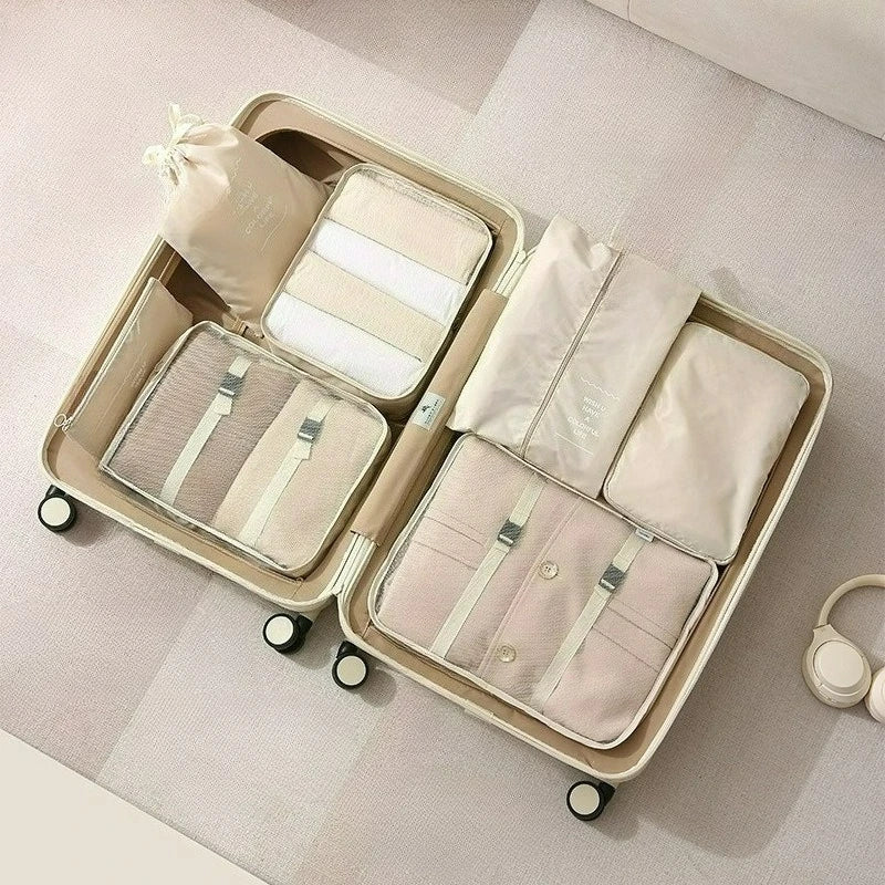 Clothing Storage Bag Travel Supplies Sub Packaging Bag Multifunctional Luggage Sorting Bag 7-piece Set Folding Storage Bag