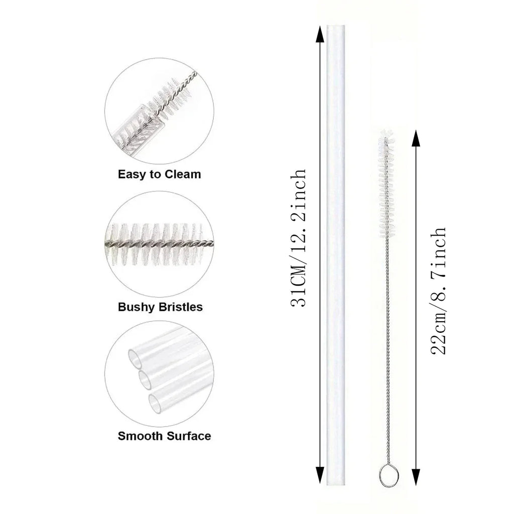 4/812pcs Replacement Straw Compatible for Stanley 20 oz 30 oz 40 oz Cup Tumbler, Clear Reusable Straws with Cleaning Brush