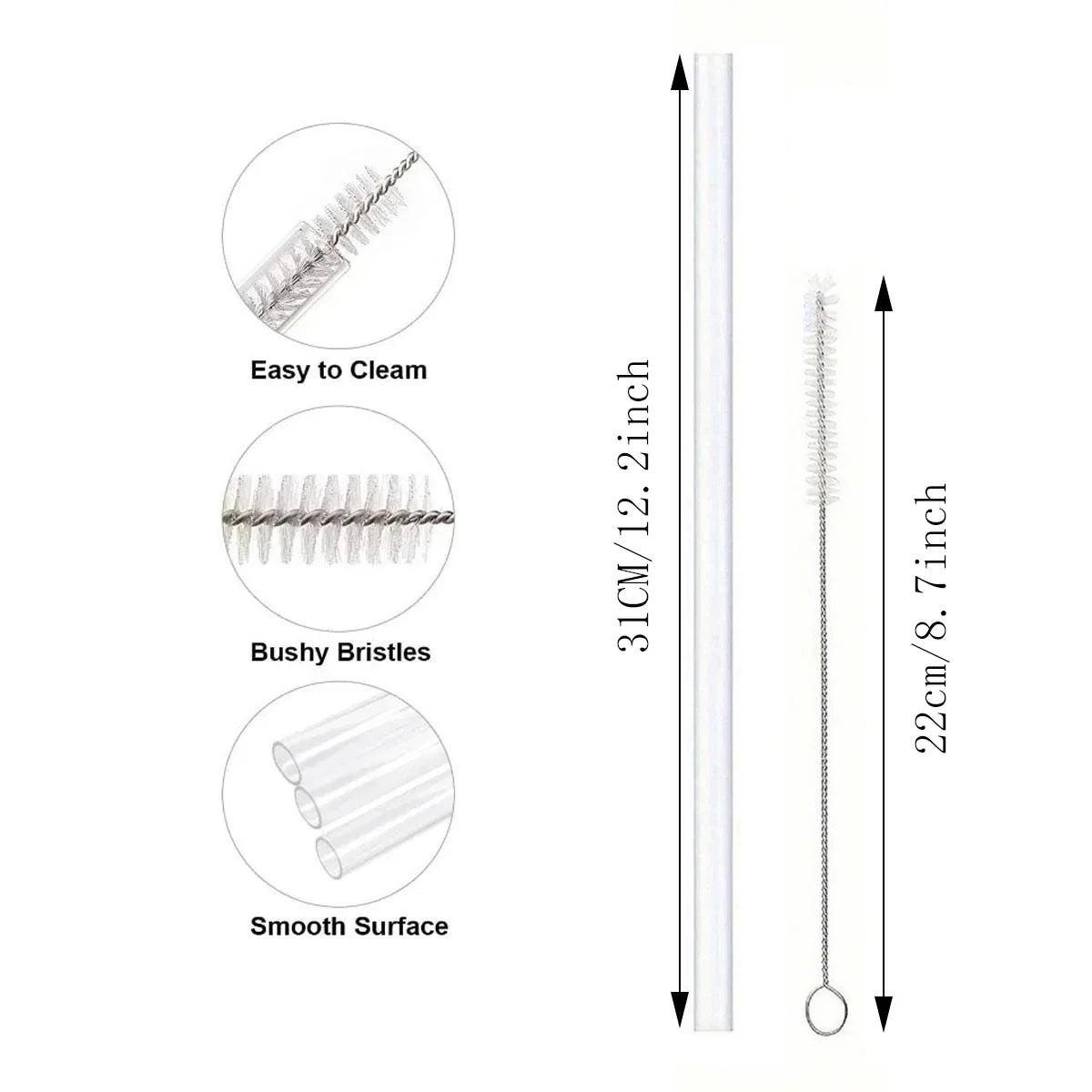 4/812pcs Replacement Straw Compatible for Stanley 20 oz 30 oz 40 oz Cup Tumbler, Clear Reusable Straws with Cleaning Brush