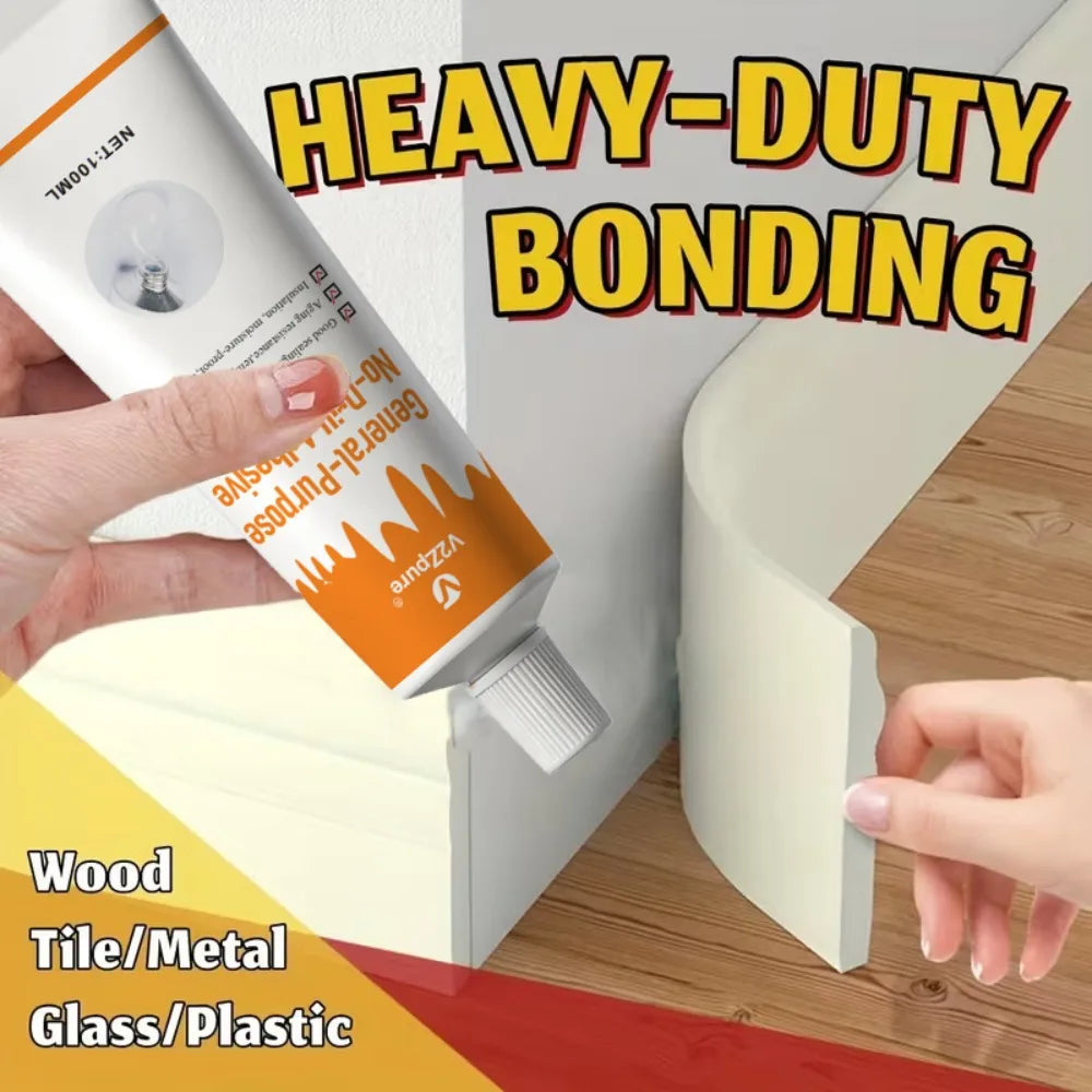 Nail-Free Adhesive No-Drill Glue - Strong No-Scratch Adhesive for Hooks & Shelves Towel Racks Daily Repair Glue Bonding Agent