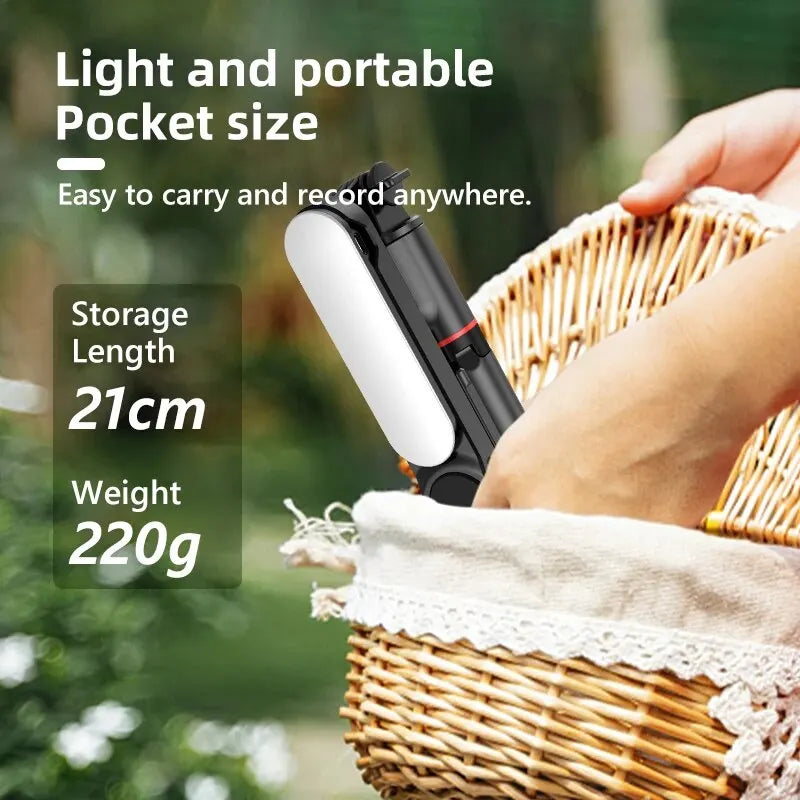 L15 Selfie Stick Foldable Mini Tripods Photo Live With Fill Light Wireless Bluetooth Remote Shutter For Ios Android Smartphones