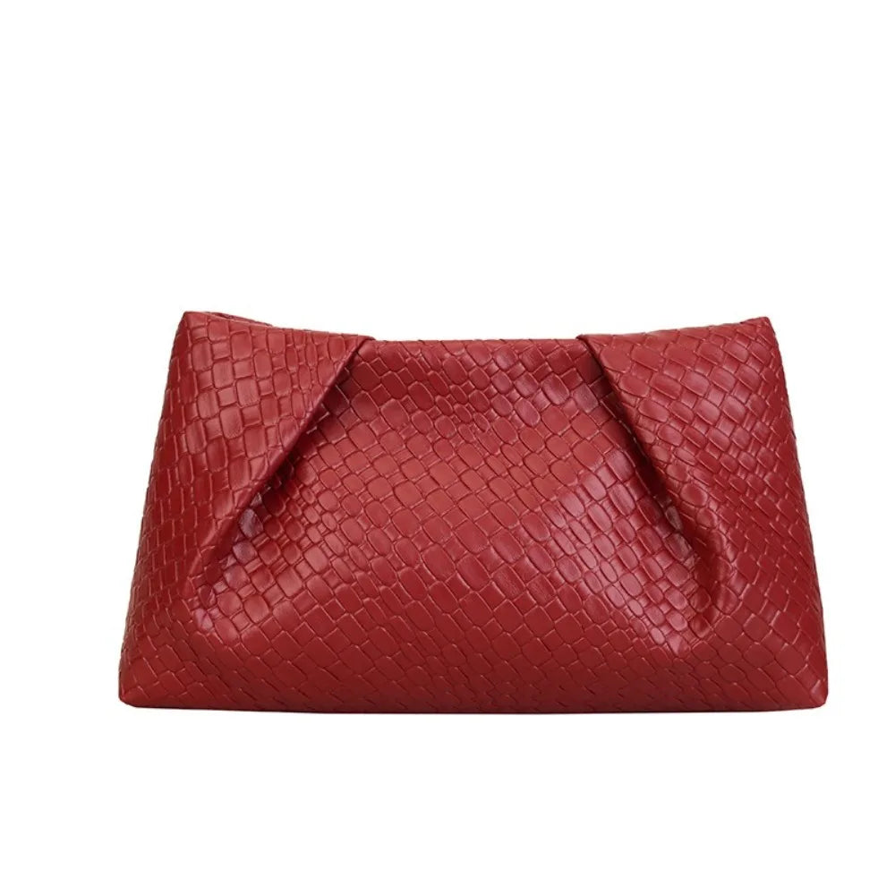 Popular Large Capacity Clutch Bag Lightweight Multifunctional Shoulder Bag Luxury Design Retro Style Woven Bag Banquets