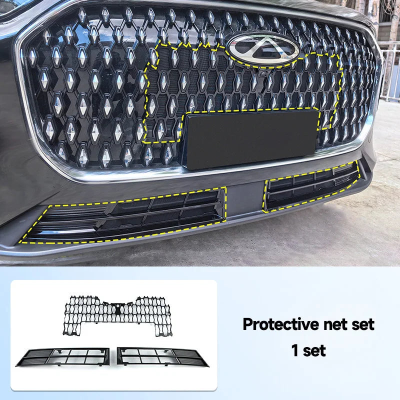 For Chery Tiggo 9 8L 2024-2026 Car Grille Insect Screen Snap-on Installation Detachable Design Easy Remove and Clean Auto Part