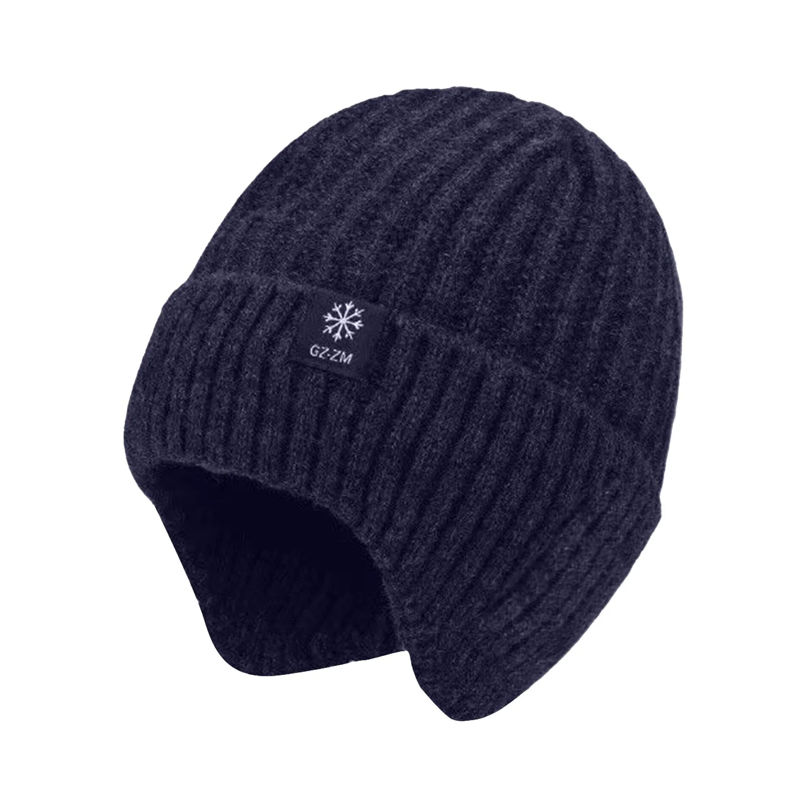 Men's Winter Knitted Warm Hats Soft Stretch Ear Protection Thickened Knitted Wool Cap Beanie Suitable For Cold Weather