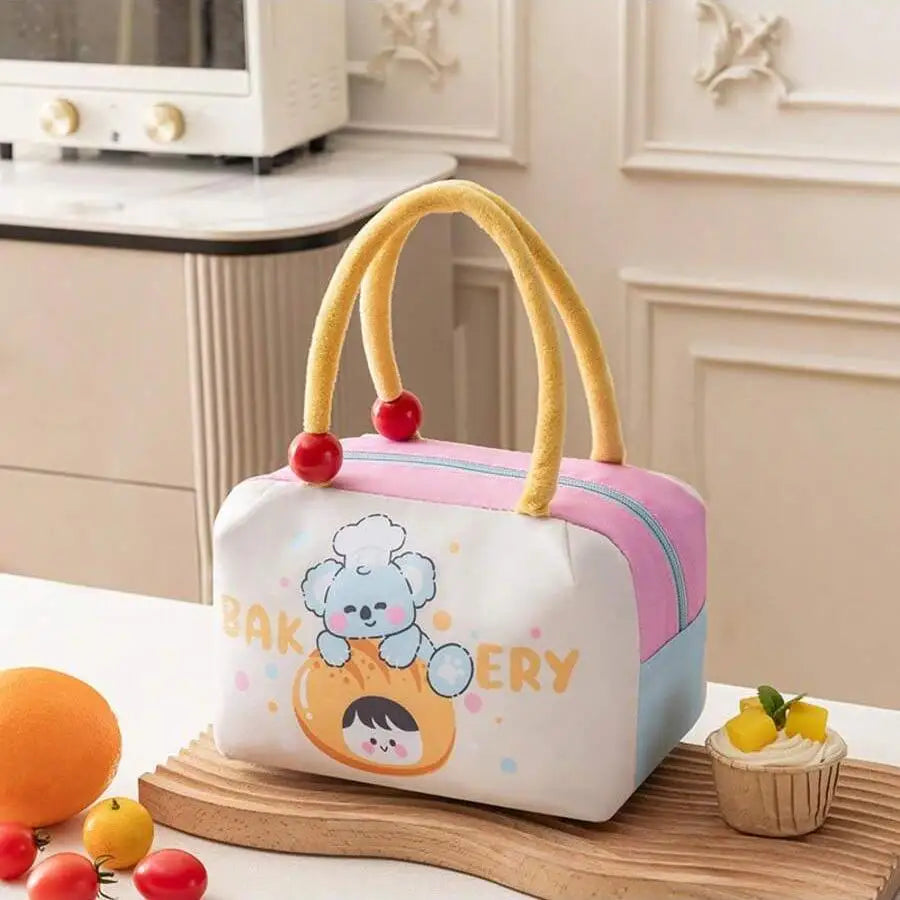 Cute and Fun Thermal Bag - Cartoon Style Handheld Lunch Box for School Commute Meal Container Bag