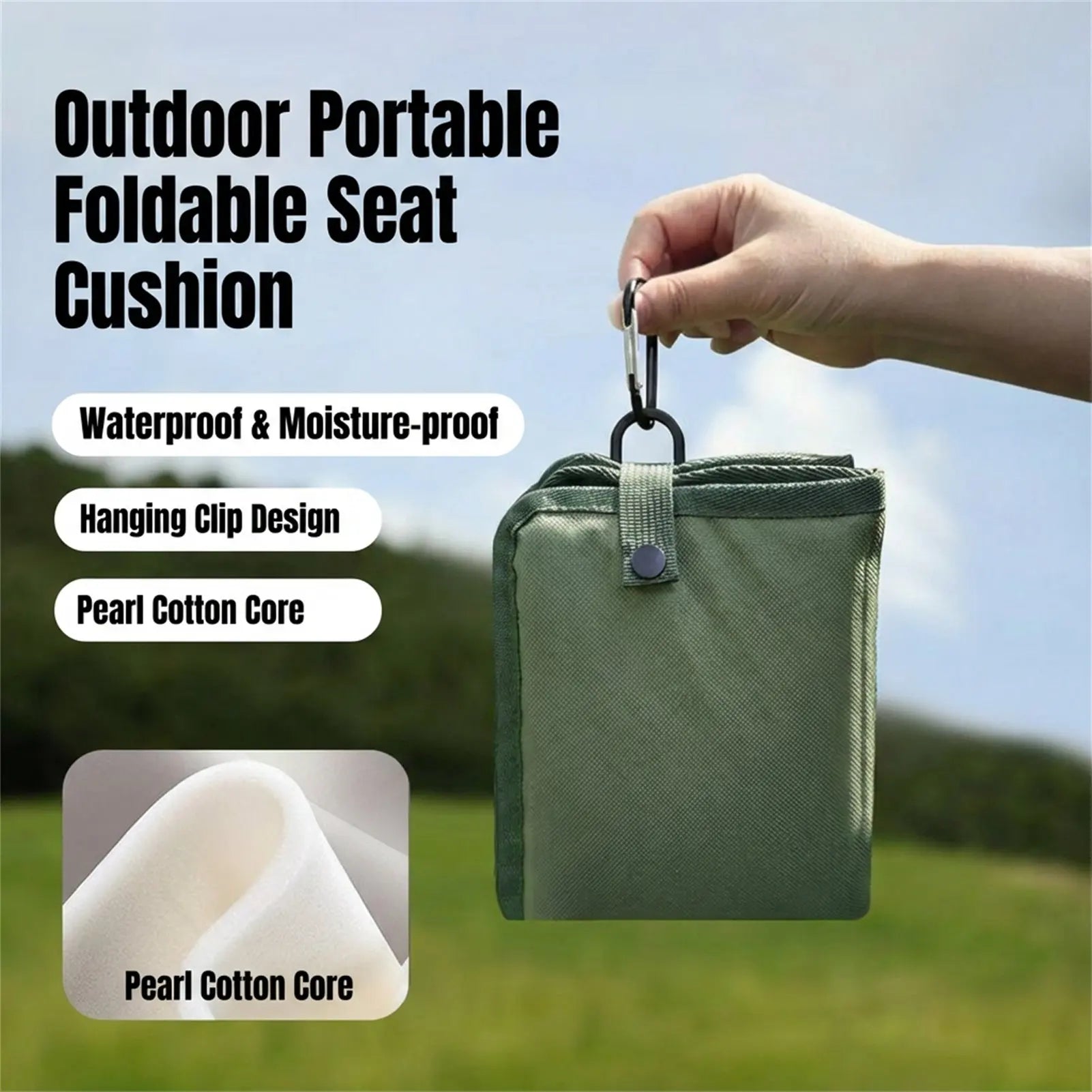 Oxford Cloth Folding Camping Seat Pad Waterproof Thickened Portable Moisture-proof Pad for Hiking Trekking Outdoor Activities
