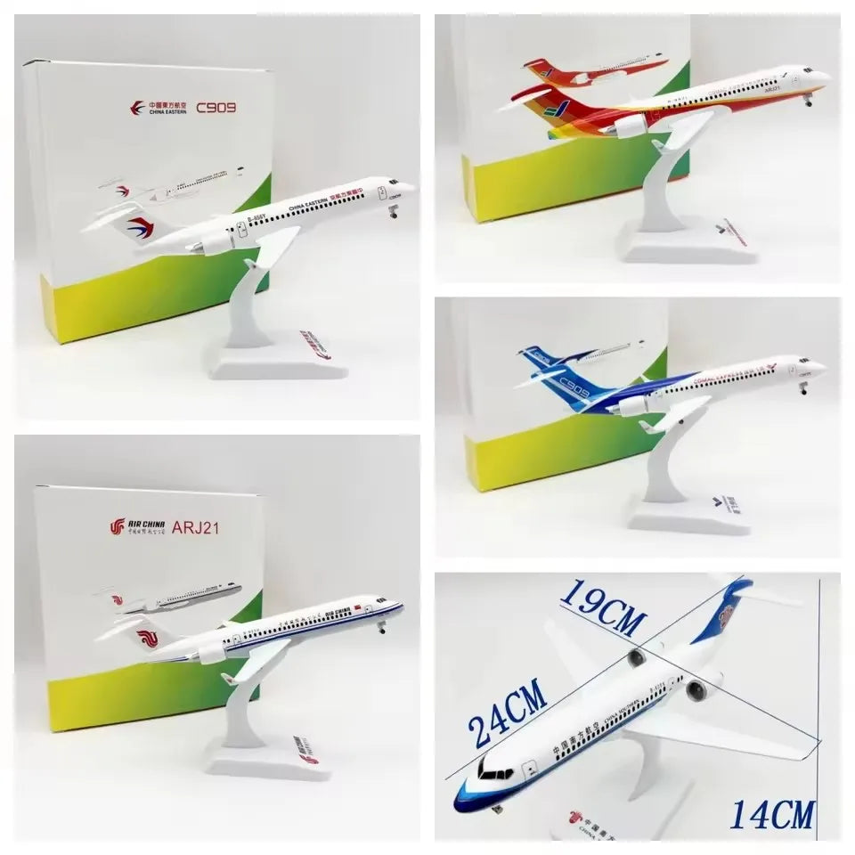 24cm Plane Model C909 Series China Commercial Model Airplanes Alloy Metal Aircraft Adults Fun & Landing Gears Arj21 Comac Plane