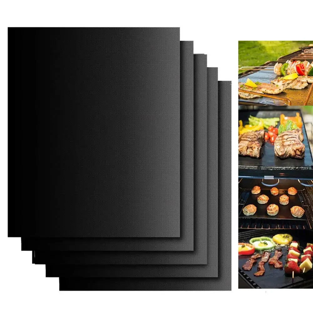 6 Pack Grill Mat for Outdoor Grill, 100% Non-Stick 40*33CM, Heavy Duty, Reusable and Easy to Clean - Gas Charcoal & Electric BBQ