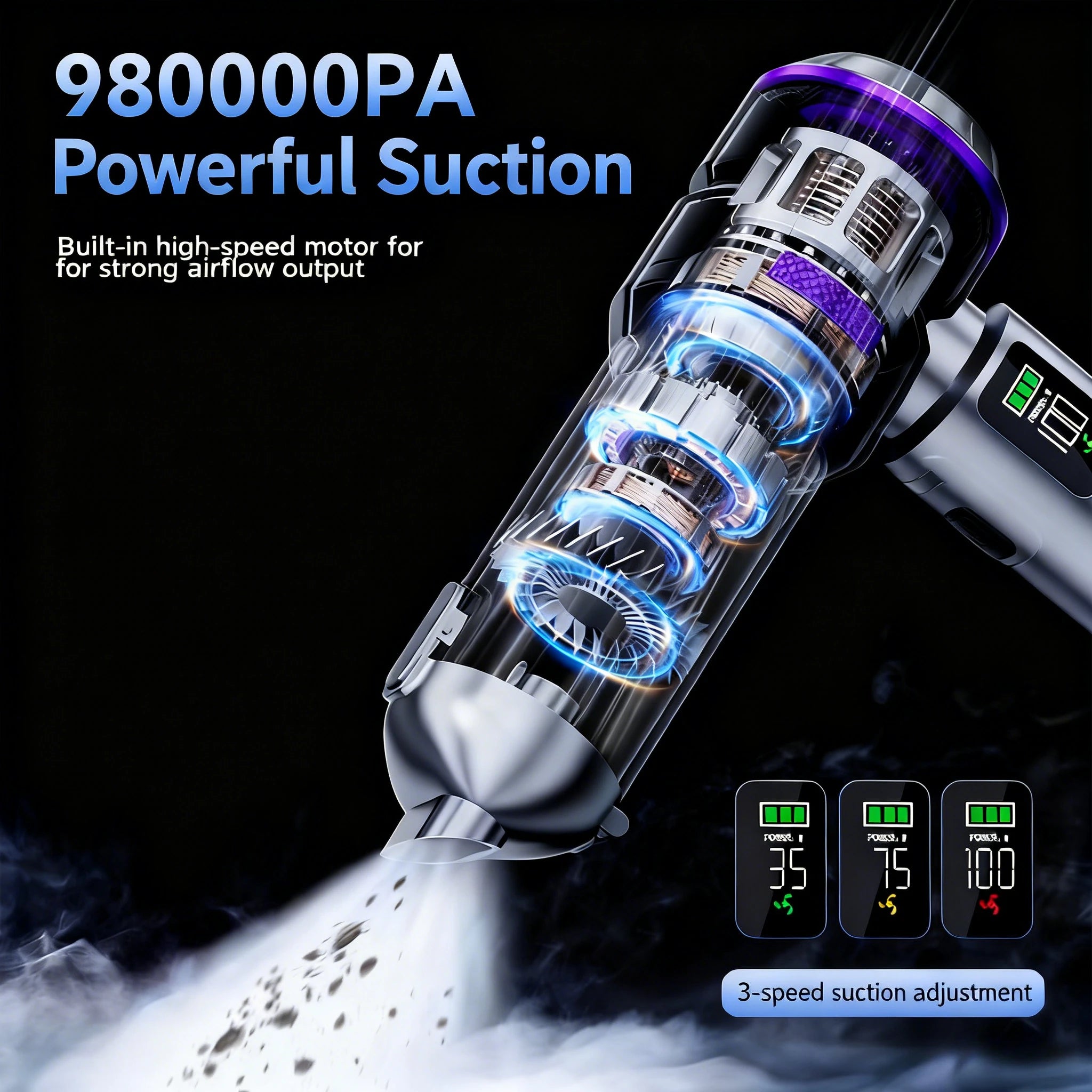 Car Vacuum Cleaner High Power Portable Handheld Wireless Brushless Motor Cleaning Machine Powerful Air Duster for Home Appliance