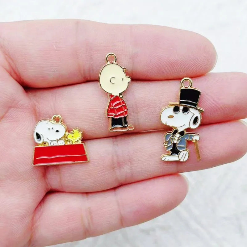 10pcs Cute Card Puppy Series Pendant, DIY Jewelry Making Earrings, Keychains, Jewelry Accessorie