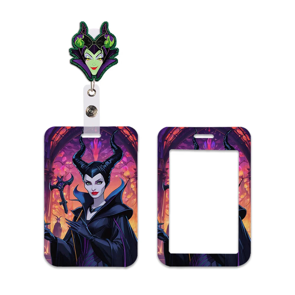 Disney Villains ID Badge Holder Neck Strap Pendant Door Card Holders Lanyards Girls Lanyard Student Kids Credential Holder