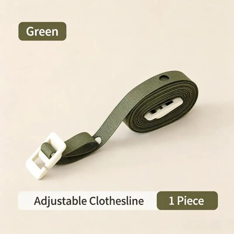 Portable Adjustable Travel Clothesline Nylon Laundry Drying Rope Windproof No Drill with 34 Hanging Holes for Outdoor Indoor