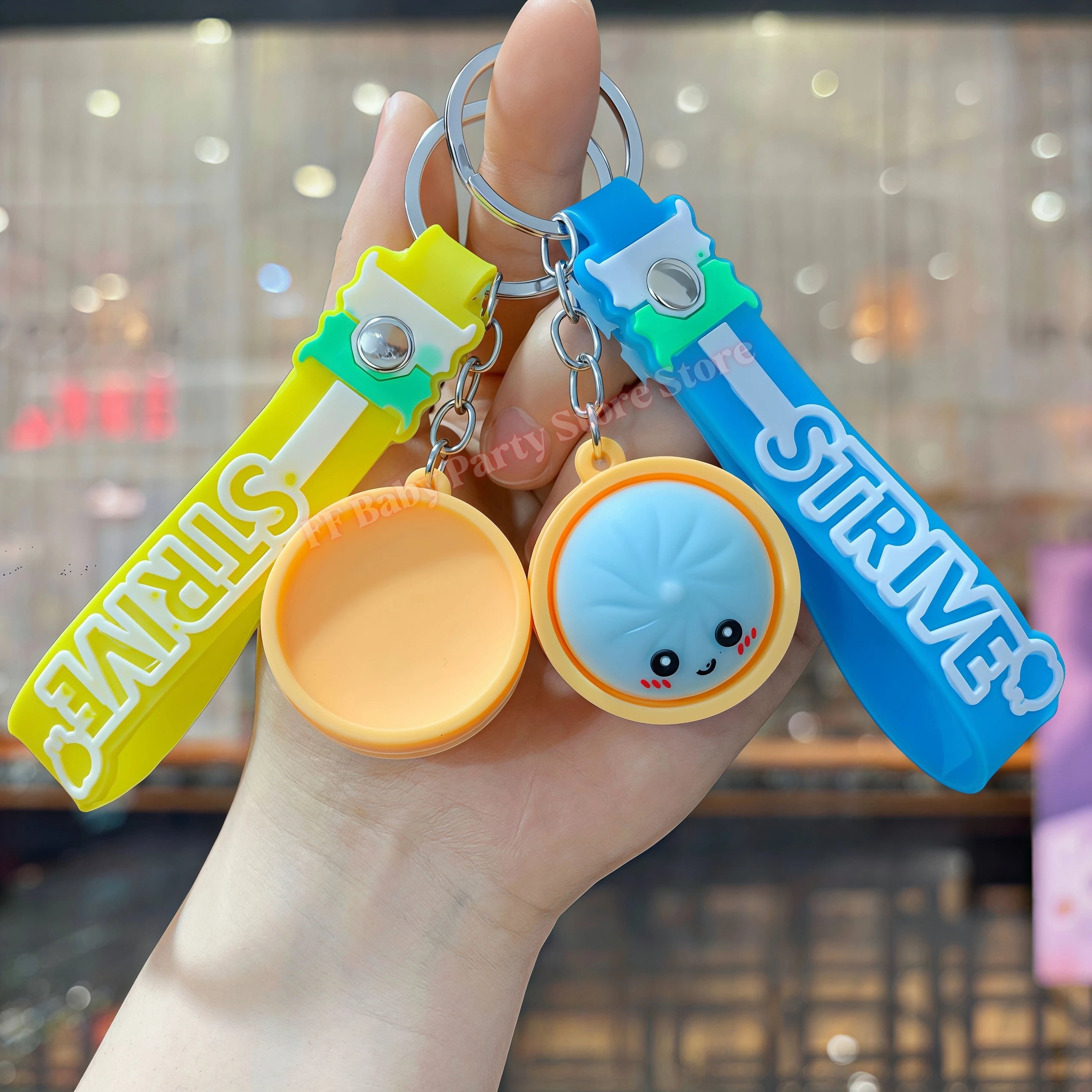 Dumpling Keychains Cute Baozi w/Steamer Random Color for Gift Bags Party Favors Wedding Favors for Guests Birthday Gift Supplies