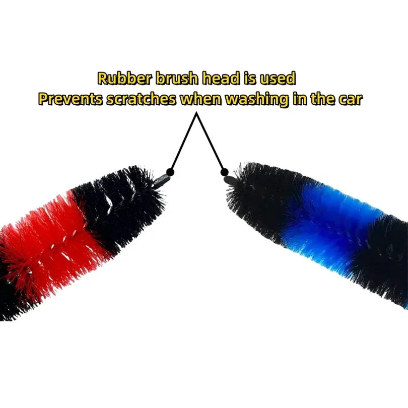 Auto Wheel Long Soft Cleaning Brush Car Wheel Brush Rim Tire Detailing Brush Car cleaning for Wheels Rims Exhaust Vehicle Engine
