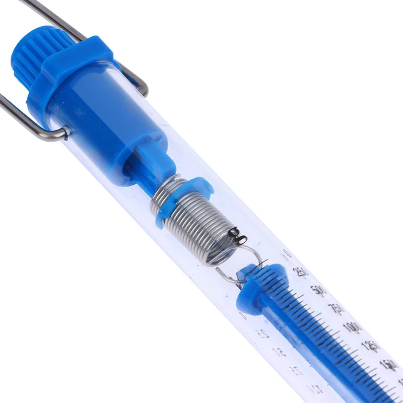 1PC Practical Newtons Spring Scale Tubular Dynamometer Plastic Transparent Body Easy Hanging For Classroom