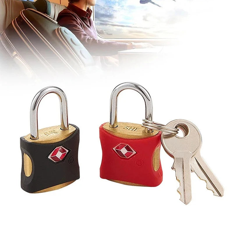 TSA Custom Lock Luggage Lock Travel Bag Lock Security Tool Cabinet Locker Padlock With Key Travel Mini Portable Anti-Theft Lock