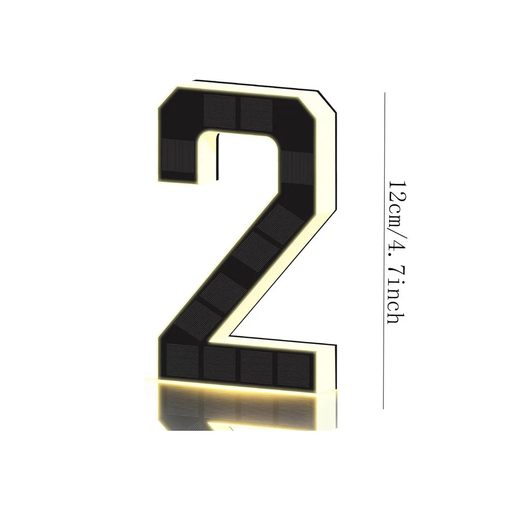 12CM Solar-Powered Outdoor House Number Light, House Numbers with Solar Panel, Waterproof LED Address Numbers for Home