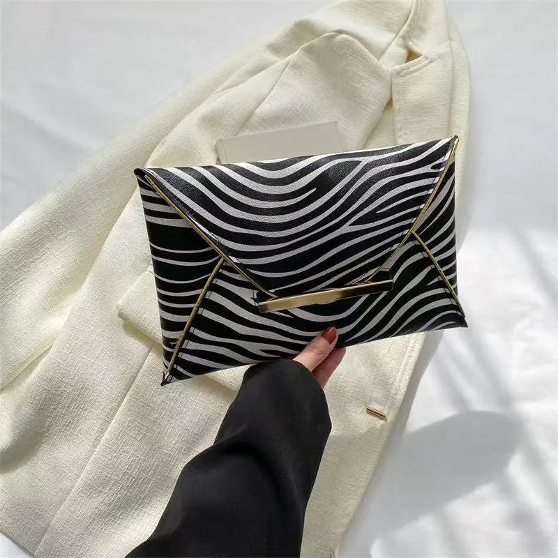 Fashion Women Leopard Zebra Cow Print Clutch Soft PU Leather Purses Female Large Capacity Envelope Bags Ladies Evening Party Bag