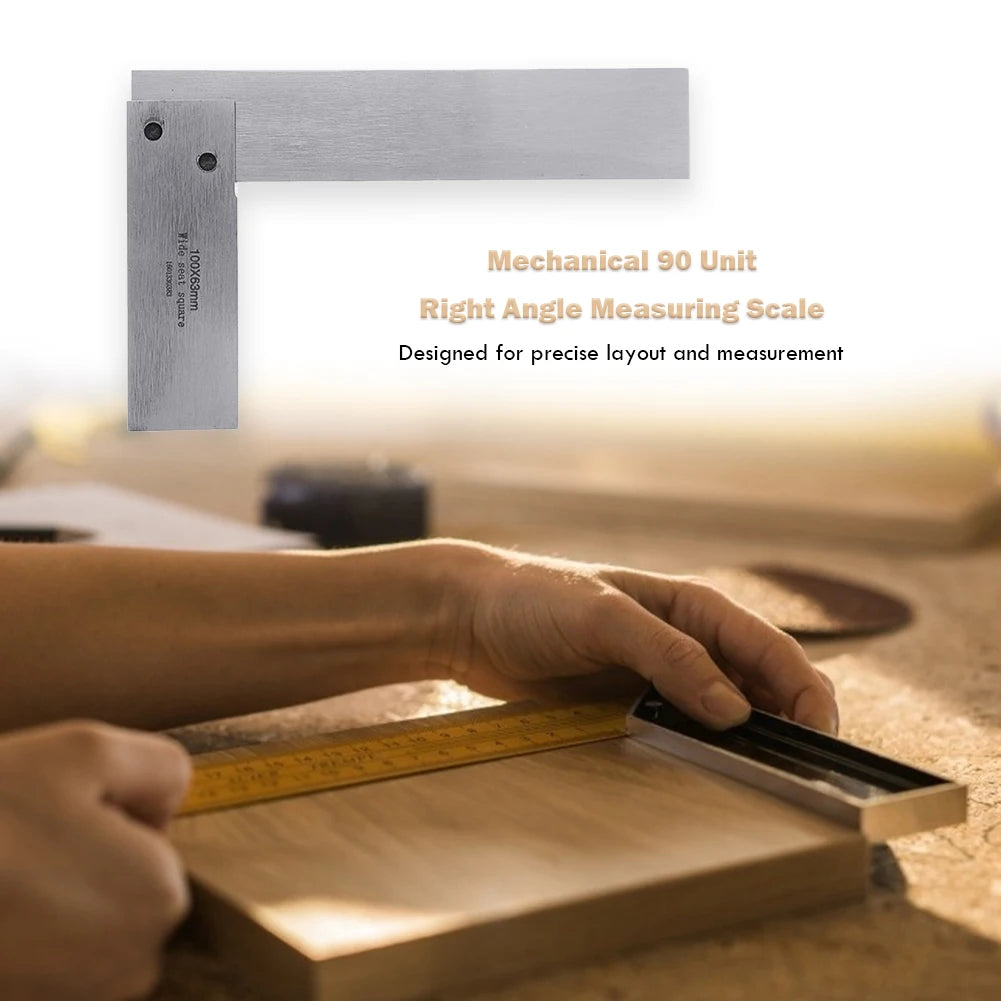 Machinist Square 90 Right Angle Ruler Protractor Carpenter Hardening of Precision Steel for Engineers DIY Auxiliary Tool