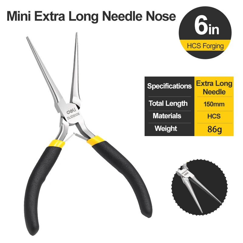 Precision Mini Pliers Set High Carbon Steel 7-Piece Wire Cutter Needle Nose Jewelry Model Assembly Electronics Repair Tool