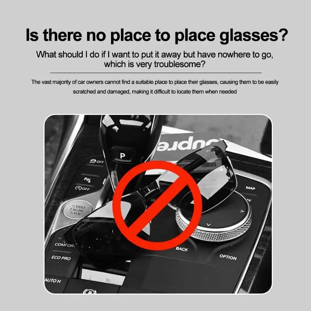 PU Leather Car Eyeglass Hanger Clip Elastic Anti-scratch Car Eyeglass Holder Ticket Card Clamp Auto Interior Accessories