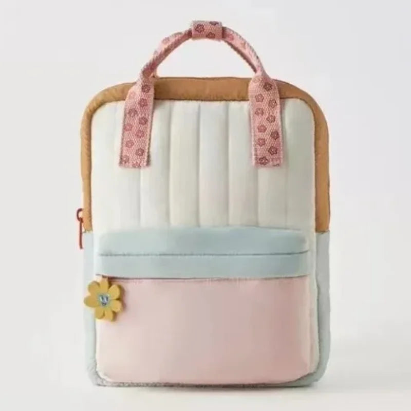 Lightweight Children's Backpack with Cute Sunflower Pendant Colorful Design School Bag for Girls Boys Portable Kids Shopping Bag