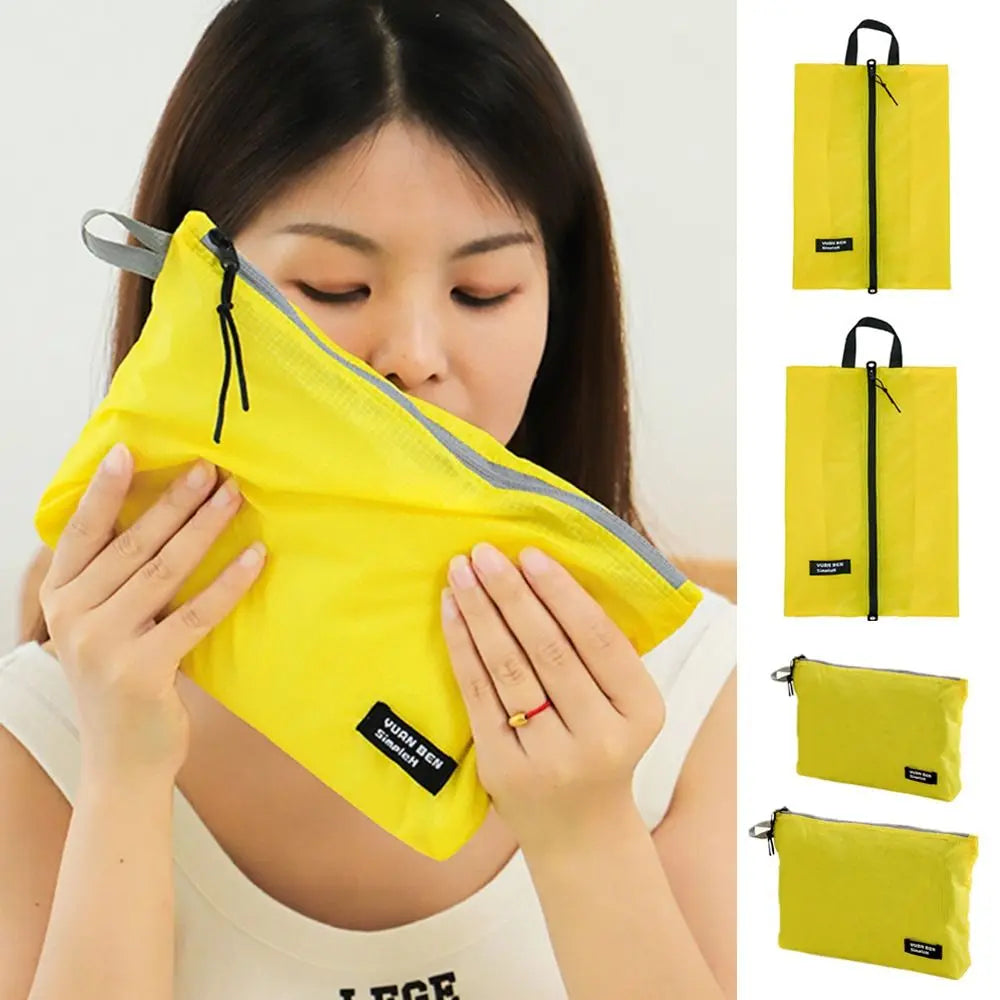 Silicone-coated Luggage Storage Bag Ultra-lightweight Multifunctional Clothing Sorting Bag Nylon Yellow Orange