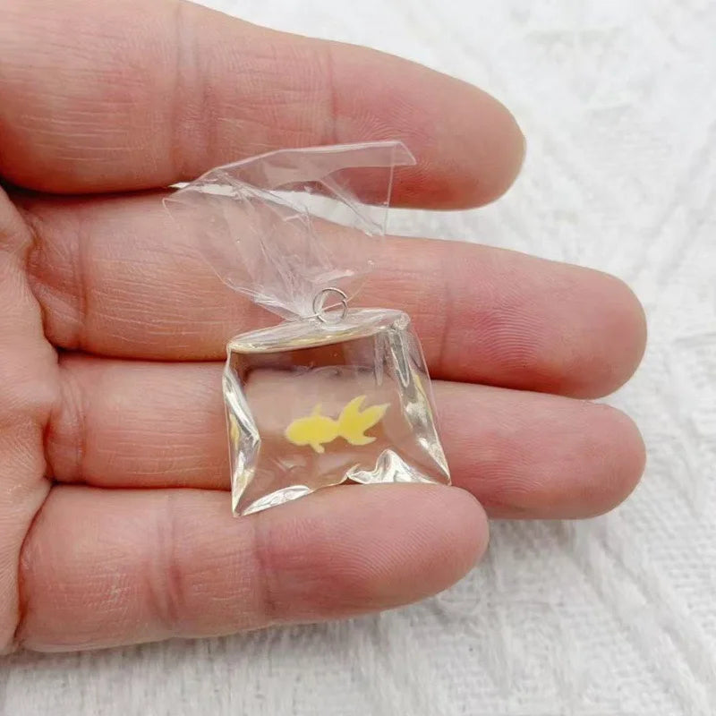 10pcs simulation transparent water bag small fish goldfish carp DIY jewelry accessories keychain pendant earrings accessories