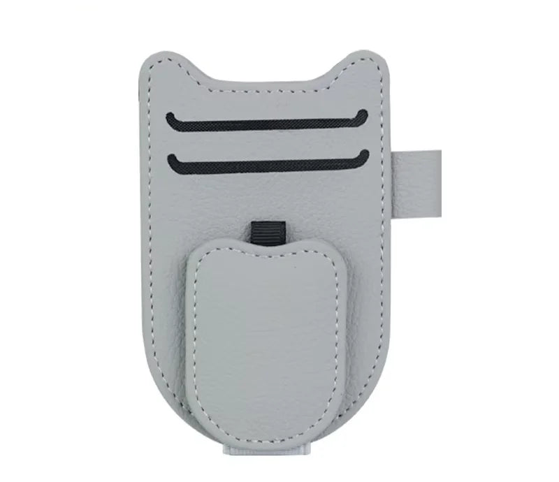 Magnetic Car Sunglasses Holder Sun Visor Glasses Clip PU Eyeglasses Hanger Portable Ticket Card Clip Auto Accessories