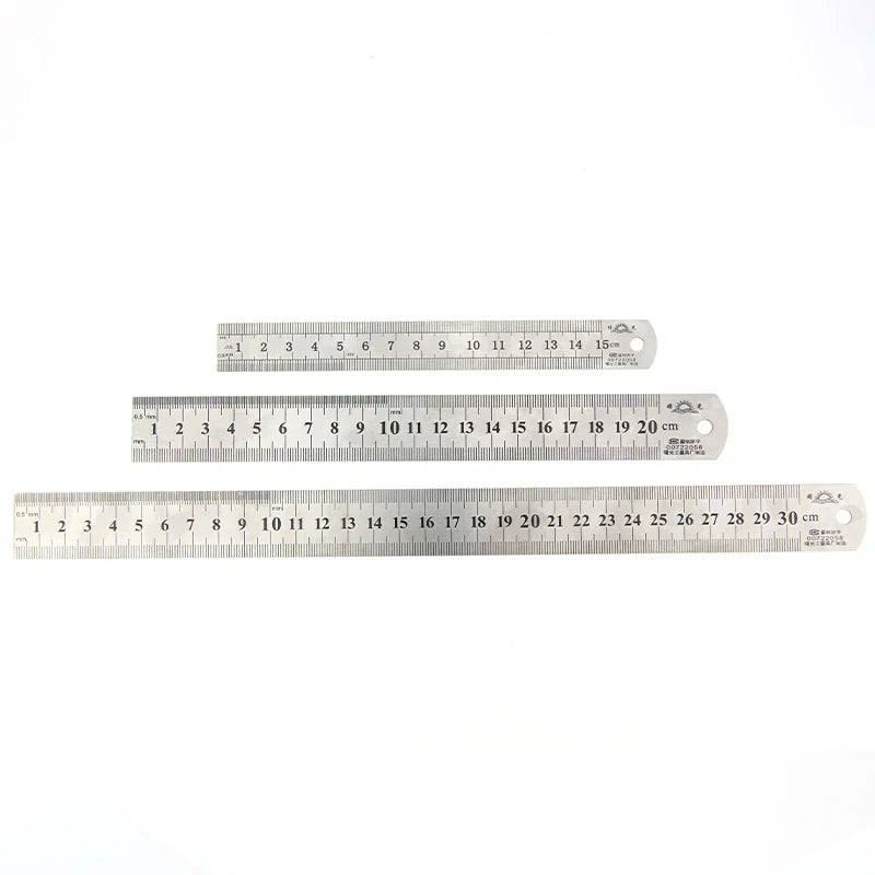 Tyture Straightedge Double Side Scale Metal Ruler High Quality Stainless Steel Woodworking Drawing Measuring Tools 0-15/25/30mm