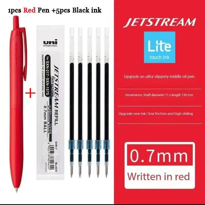 Uni Permanent Ballpoint Pen Jet Stream Anti-slip Cloudy Recycled Eco Shell Friction Super Smooth Ink Oil Pens Portable Supplies